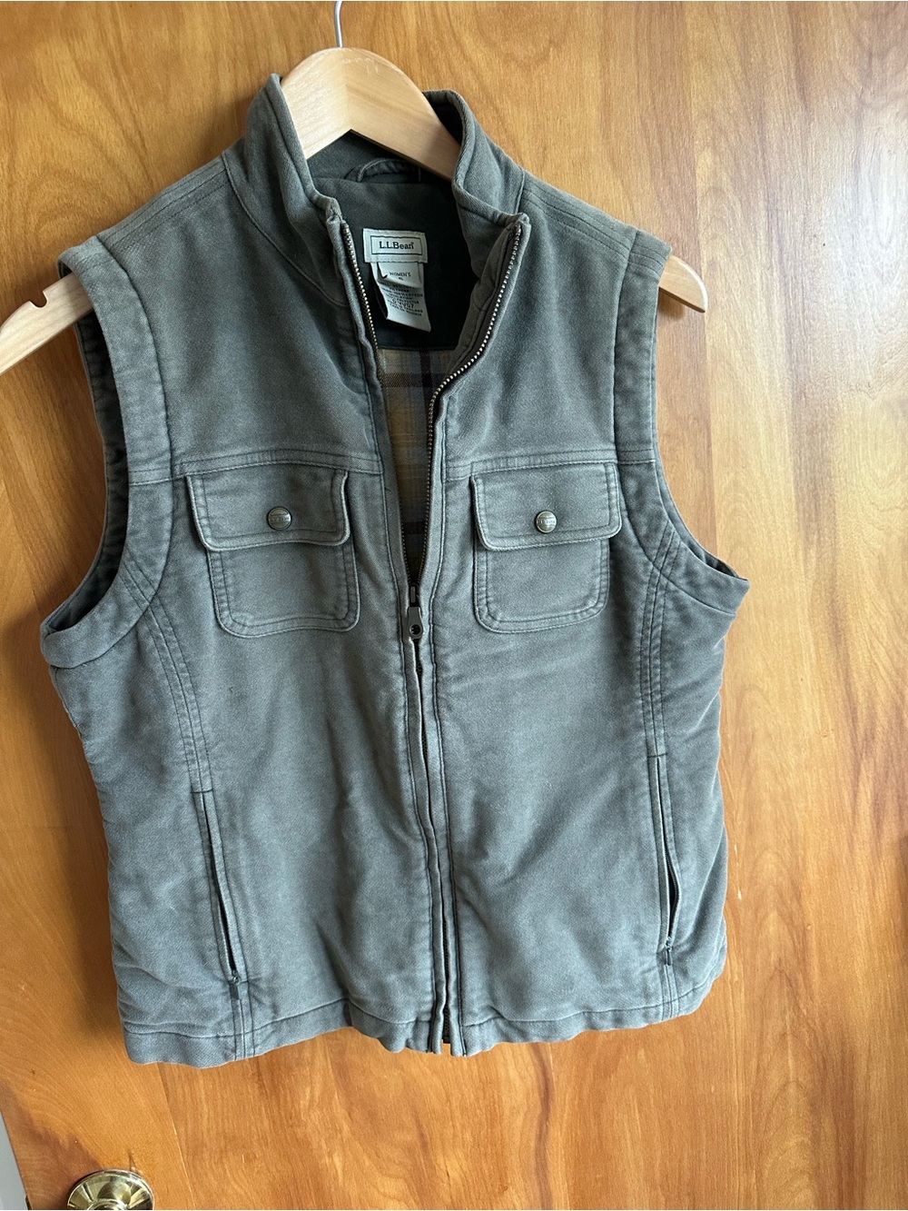 L.L. Bean Women's Quilted Vest in Olive Green